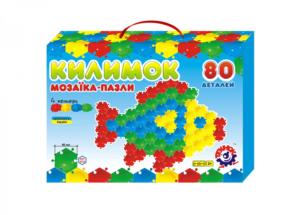 Мозайка - пазлы коврик 80эл. крупные детали, Т2933