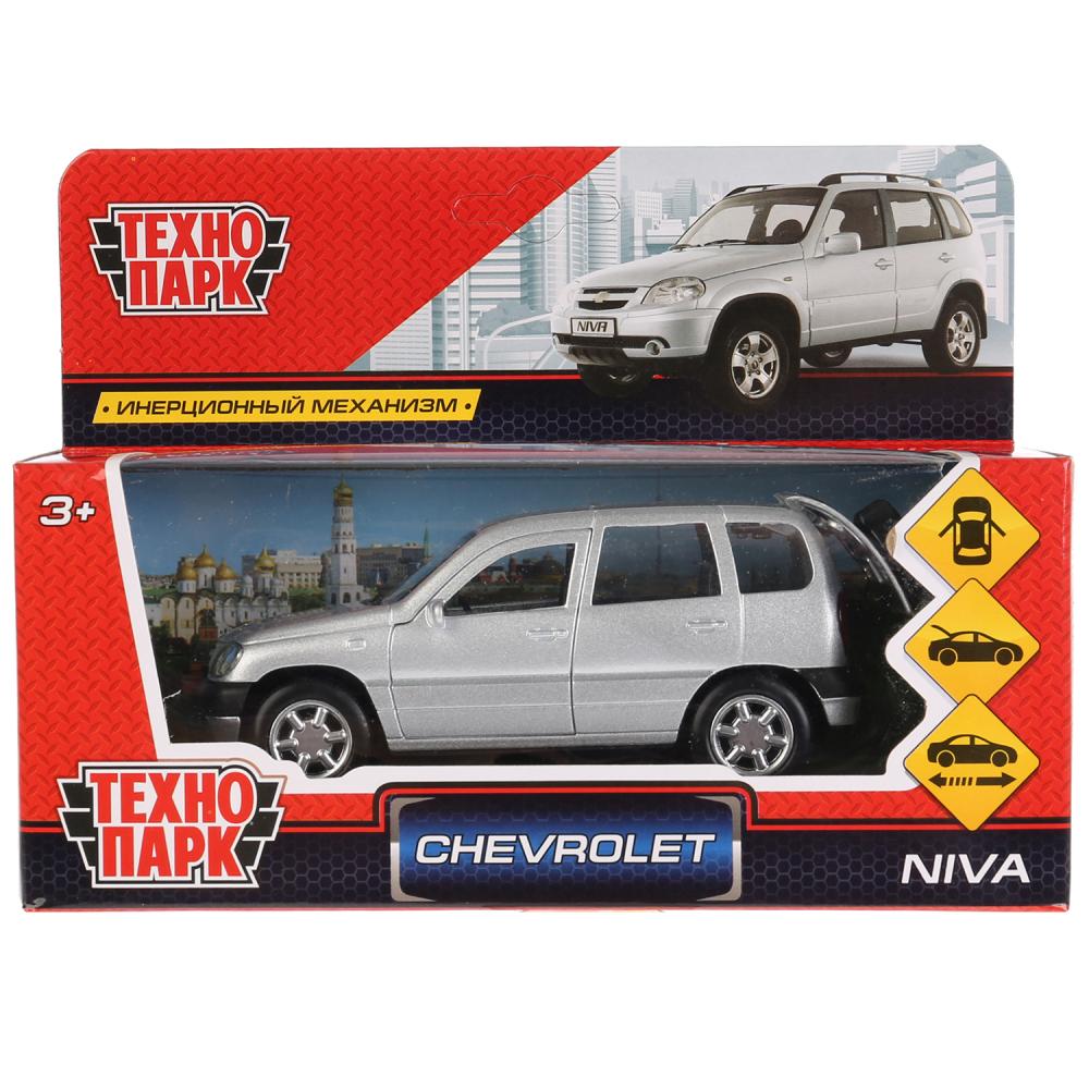 Машина металл "CHEVROLET NIVA" 12см, открыв. двери, инерц, серебр. Технопарк, CHEVY-NIVA-SL