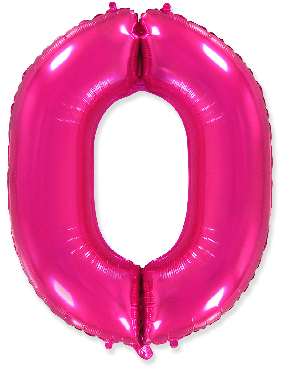 Шар (40''/102 см) Цифра, 0, Фуше, 901760F