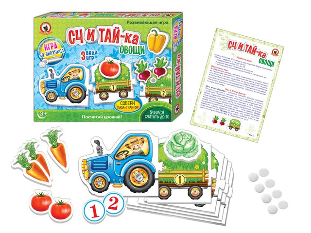 Игра на липучках. "Считай-ка овощи" 03270рс