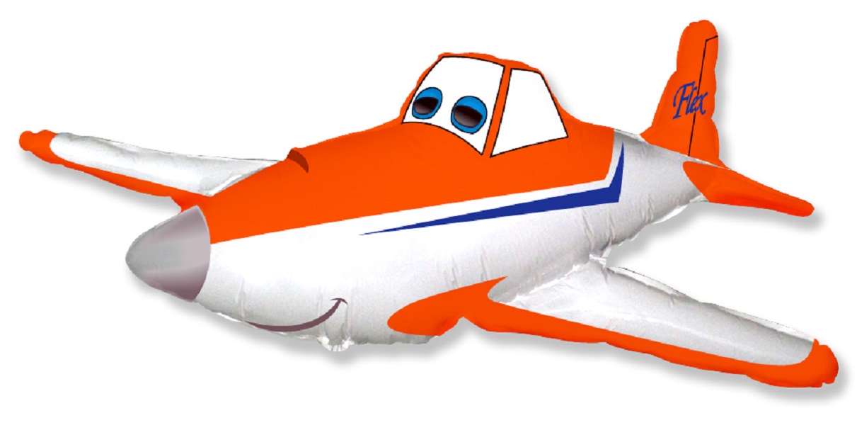Шар (44-112 см) Фигура, Гоночный самолет, Оранжевый 901724 / 1207-1634