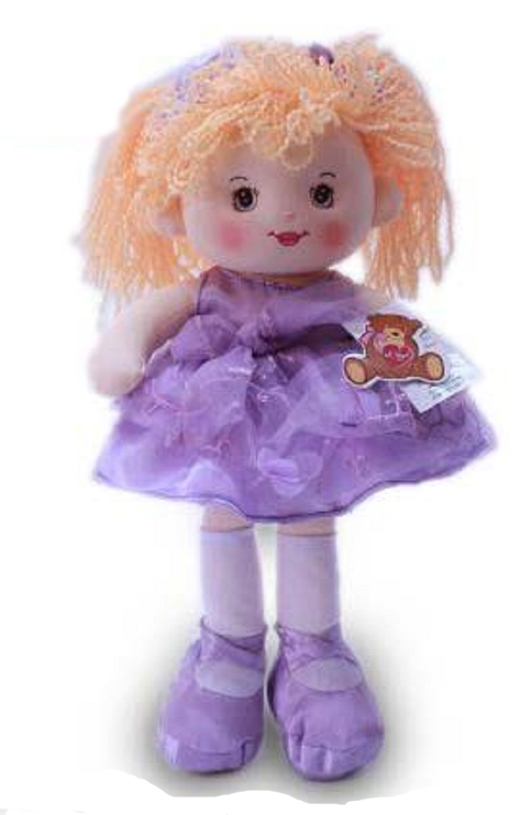 Кукла мягкая в сиреневом платье муз К810-35А(DL) 