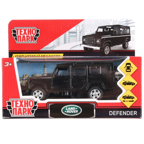 Машина металл LAND ROVER DEFENDER 12см, открыв. двери, инерц, черный, в кор. Технопарк, DEFENDER-BK