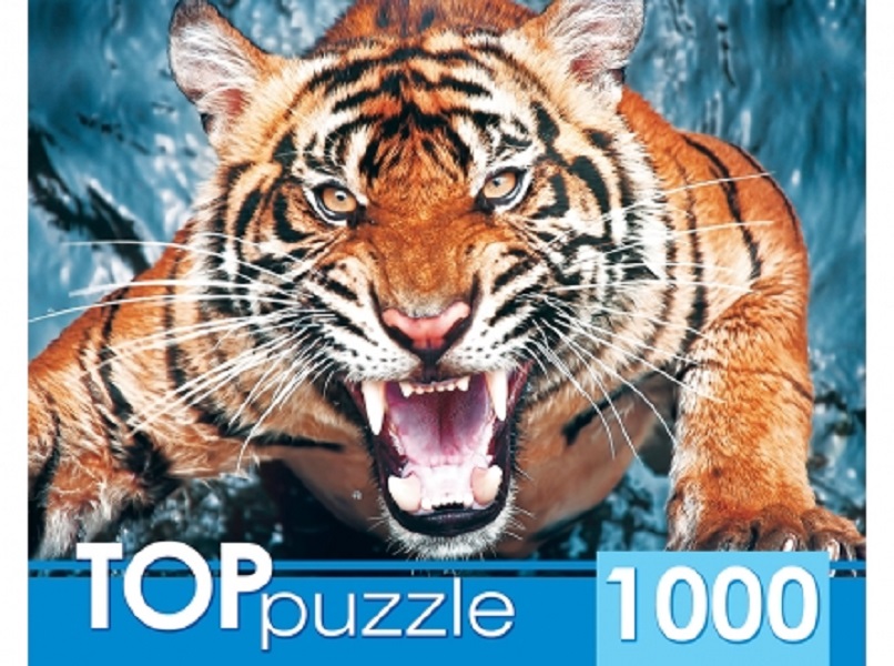 TOPpuzzle.ПАЗЛЫ 1000 элементов.ГИТП1000-2145 Грозный тигр