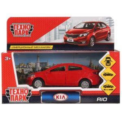 Машина металл "KIA RIO" 12см, открыв. двери, инерц, красный в кор. Технопарк, RIO-RD