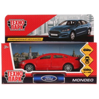 Машина металл FORD MONDEO, длина 12 см, откр дв, багаж, инерц, красный. Технопарк, MONDEO-RD