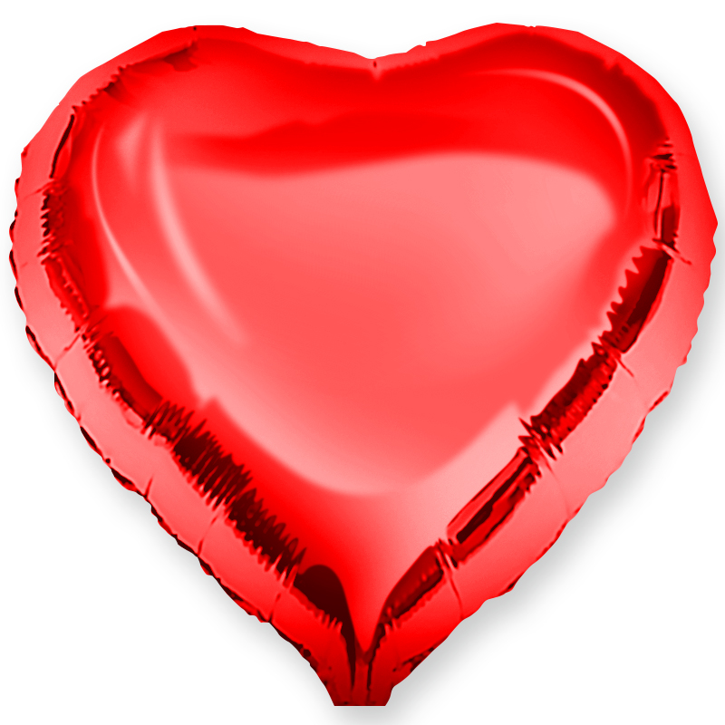 Шар (18-46 см) Сердце, Красный, 123034