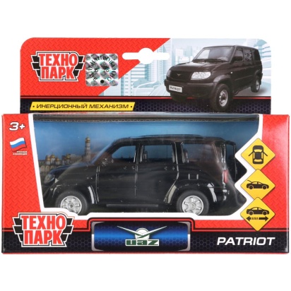 Машина металл УАЗ Patriot черный 12см, открыв. двери и багажник,инерц. SB-17-81-UP1-WB