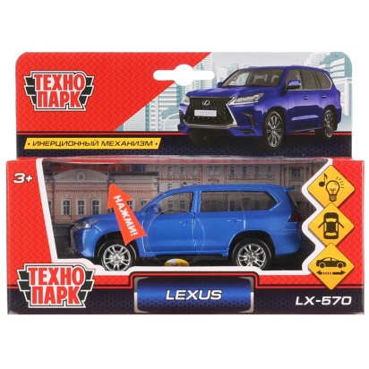Машина металл свет-звук "LEXUS LX-570"12см, открыв. двери, инерц,синий LX570-BU-SL