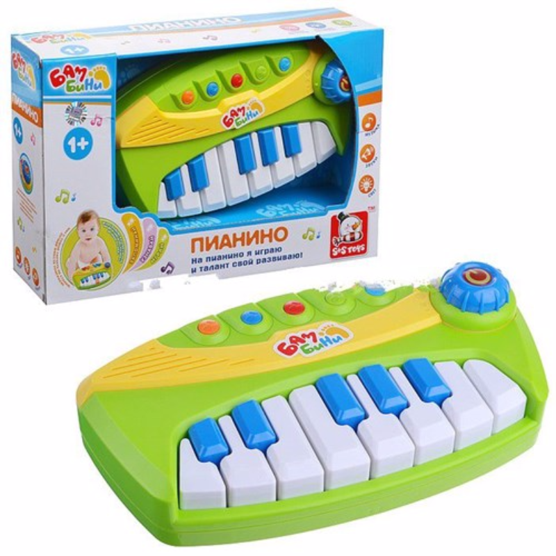 Развивающая музыкальная игрушка Пианино, свет/звук, бат 1076