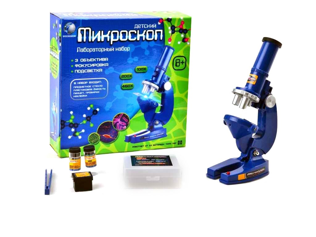 Игрушка оптическая, серия Всезнайка. Микроскоп. Юный ученый (23 см, подсветка) T253-D2140