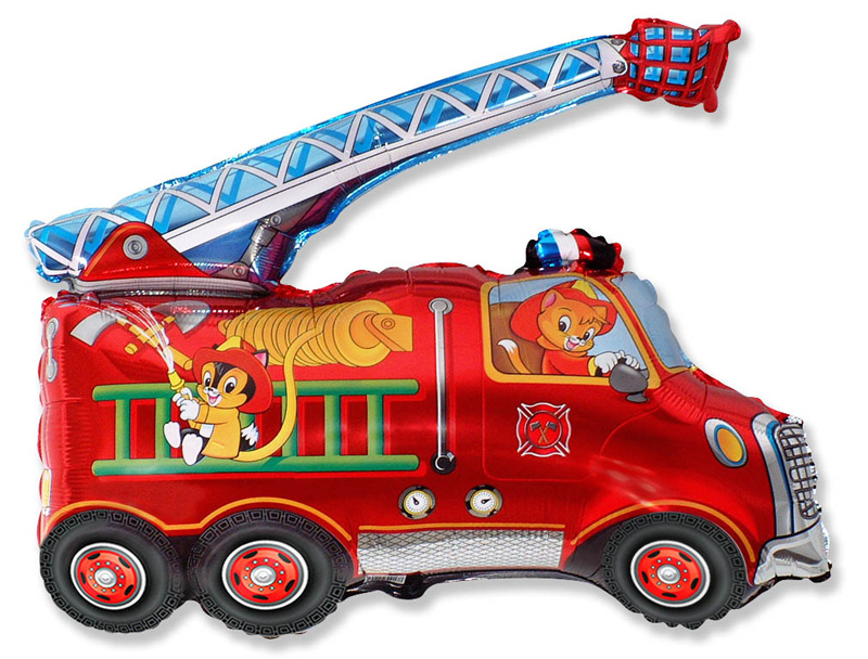 Шар (31-79 см) Фигура, Пожарная машина, Красный 901696