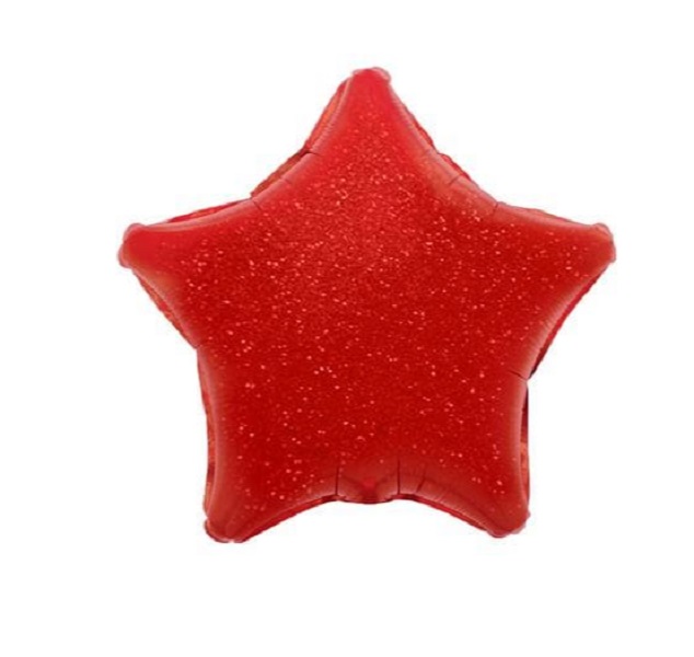 Шар (18''/46 см) Звезда, Красный, Голография, 123060