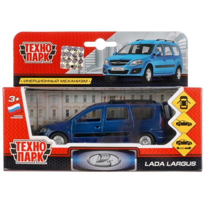 Машина металл LADA LARGUS 12 см, двери, багаж., инерц., синий, SB-16-47-N(BU)-WB