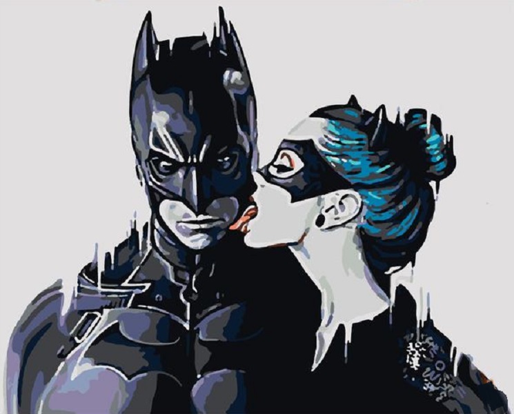 Картина по номерам на холсте 50х40 "Бэтмен и женщина кошка" КН5040258