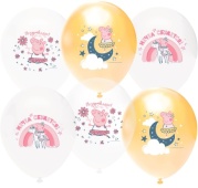 Воздушный шар (12''/30 см) Свинка Пеппа, Принцесса-Волшебница, Ассорти, пастель, 501108