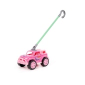 Автомобиль-каталка "Легионер" с ручкой (розовый)  63905