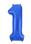 Шар (40''/102 см) Цифра, 1, Slim, Синий, в упаковке 1 шт. 754504