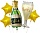 Набор шаров (37''/94 см) Брызги Шампанского, Золото, 5 шт. R20709