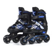 Роликовые коньки  раздвижные, PU колёса со светом, размер S (31-34), черно-синие, U001760Y / 433769