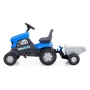 Каталка-трактор с педалями "Turbo" (синяя) с полуприцепом 84637