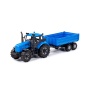 Трактор "Прогресс" с бортовым прицепом инерционный (синий) (в коробке) 91253
