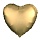 Шар (18-46 см) Сердце, Золото, Сатин, 751701