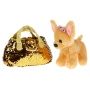 Мягкая игрушка собака 15см в сумочке из пайеток золото CT181115-19BJ2