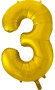 Шар (34-86 см) Цифра 3, Золото, 19683