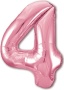 Шар (40''/102 см) Цифра, 4, Slim, Розовый фламинго, 755389