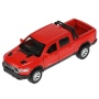Машина металл DODGE RAM 1500 REBEL 13 см, двери, багаж, инер, красный, кор. Технопарк RAM1500-13-RD