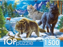 TOPpuzzle. ПАЗЛЫ 1500 элементов. ХТП1500-1587 Волки в ночном лесу