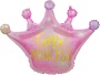 Шар (30''/76 см) Фигура, Корона, Маленькая Принцесса (искорки звезд), Розовый, Градиент, R2577