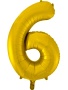 Шар (34-86 см) Цифра 6, Золото, 19686