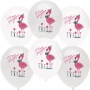 Шар (12''/30 см) Фламинго, С Днем Рождения!, Белый (801)/Прозрачный (701), пастель, 812109