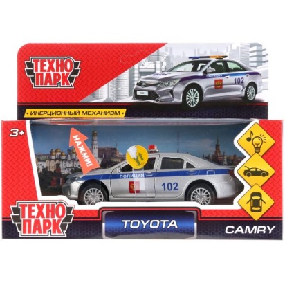 Технопарк.Машина металл "TOYOTA CAMRY ПОЛИЦИЯ", дл 12 см, свет-звук, откр дв, багаж, CAMRY-P-SL