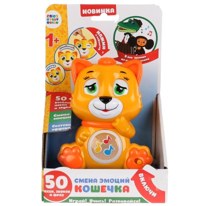 Кошечка смена эмоций 50 веселых песен, звуков и фраз, световые эффекты в кор. "Умка" HT817-R