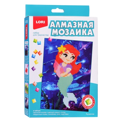 Алмазная мозаика 15х20 детская (неполное заполнение) "Русалочка"  Амк-011 / 430599