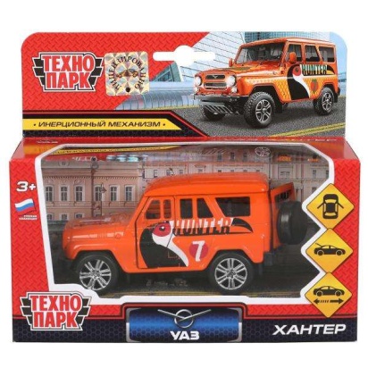 Машина металл UAZ HUNTER, 11,5 см,  дв., багаж., инерц., оранж., кор. Технопарк SB-16-68-TR-WB