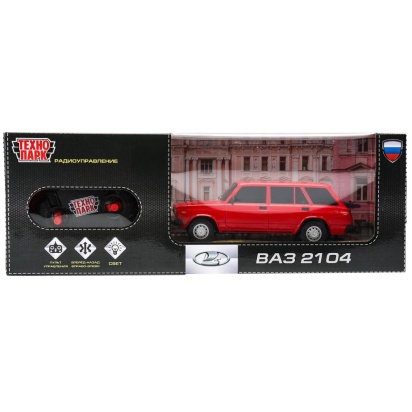 Машина ру LADA ваз-2104 свет, 18 см, красный,на бат,   2104-18L-RD