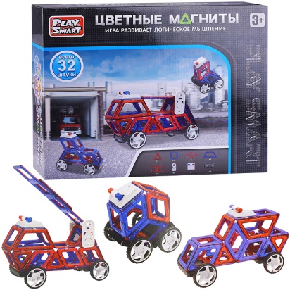 Конструктор магнитный 32 дет., в коробке 2486 / 379368