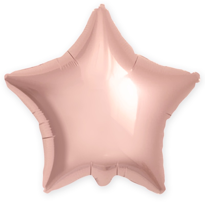 Шар (18-46 см) Звезда, Розовое Золото, 1 шт. 750445