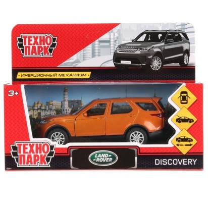 Машина металл LAND ROVER DISCOVERY 12см, открыв. двери, инерц, золотой,в кор. Технопарк DISCOVERY-GD