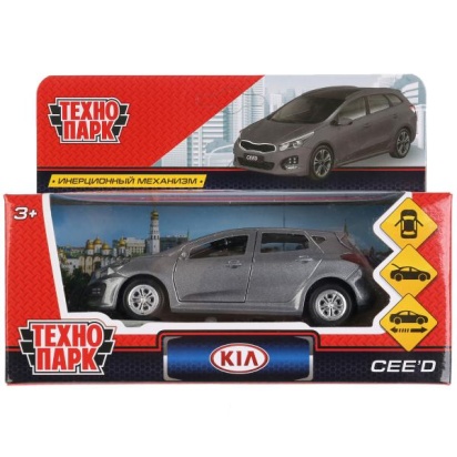 Машина металл "KIA CEED", длина 12см, открыв. двери, инерц., серый в кор. Технопарк, CEED-GY