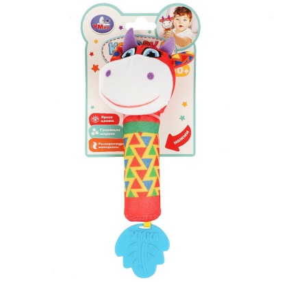 Текстильная игрушка погремушка - пищалка Умка  UM-BL-23