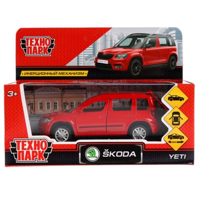 Машина металл "SKODA YETI", длина 12см, открыв. двери, инерц, красный, YETI-RD