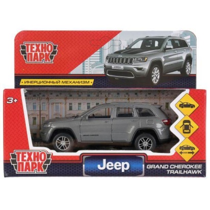 Машина металл "jeep grand cherokee" 12см, открыв. двери, инерц., серый в кор. CHEROKEE-12-GY