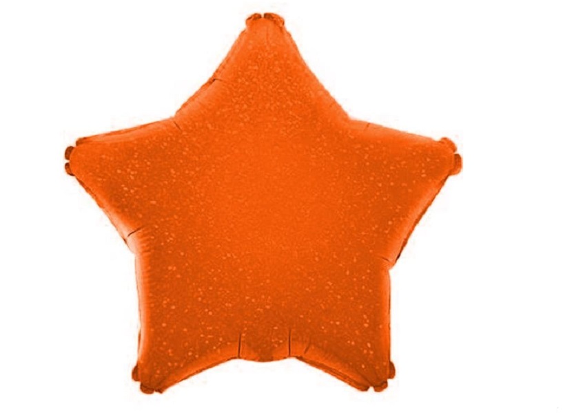 Шар (18''/46 см) Звезда, Оранжевый, Голография, 1 шт. 123066