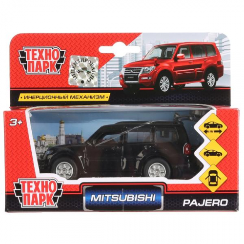 Машина Mitsubishi Pajero черный, открыв.дв.,багаж, инерц SB-17-61-MP-N