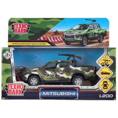 Машина металл Mitsubishi L200 PICKUP КАМУФЛЯЖ 13 см, двери, багаж, в кор. L200-12MIL-ARMGN